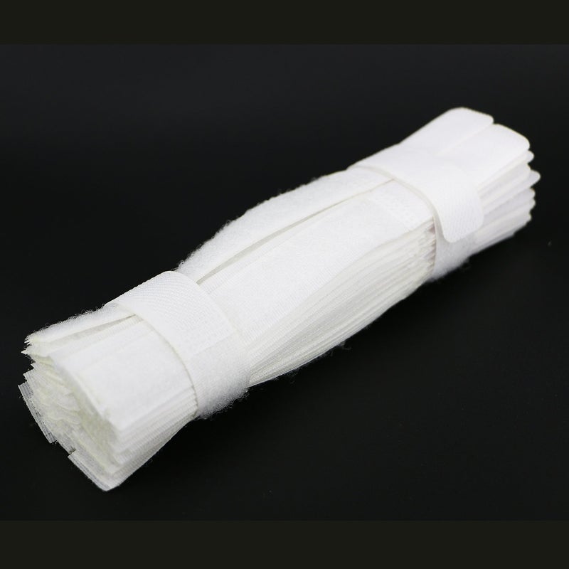 PASOW 50pcs Cable Ties Reusable Fastening Wire Organizer Cord Rope Holder 7 Inch (White) - Image 2